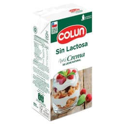 Crema de Leche Natural Sin Lactosa Colun 1 lt