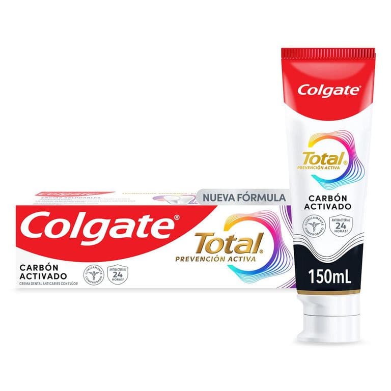 Pasta Dental Colgate Total Carbon Activado con Fluor 150 ml