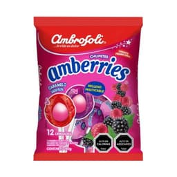 Chupetes Amberries Sabor Frutal Ambrosoli 180 g