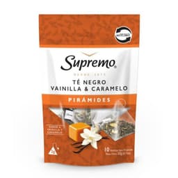 Te Negro Vainilla y Caramelo Piramides Supremo 10 Un