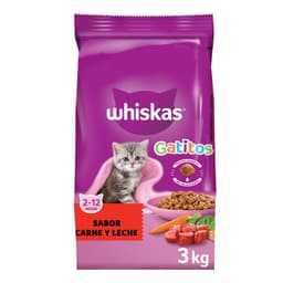 Alimento para Gatitos Sabor Carne y Leche Whiskas 3 Kg
