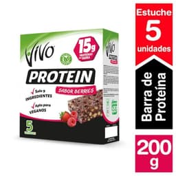 Barras de Proteina Vivo Sabor Berries 5 Un 200 GR