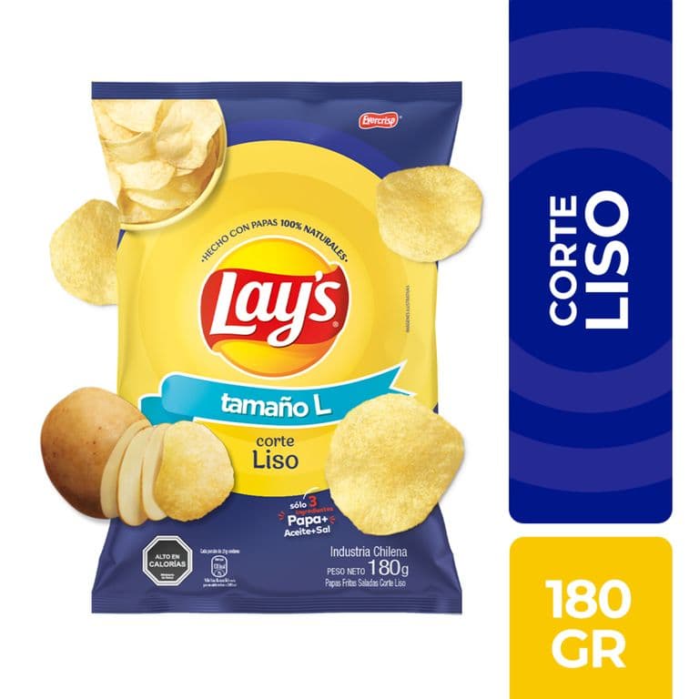 Papas Fritas Corte Liso Lays 180 g