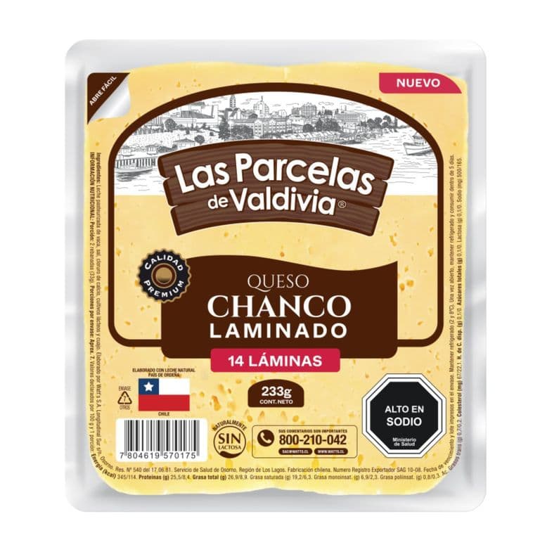 Queso Chanco Laminado Las Parcelas de Valdivia 233 g