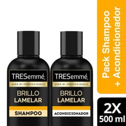 Pack Shampoo y Acondicionador Brillo Lamelar Tresemme 2x500 ml UN