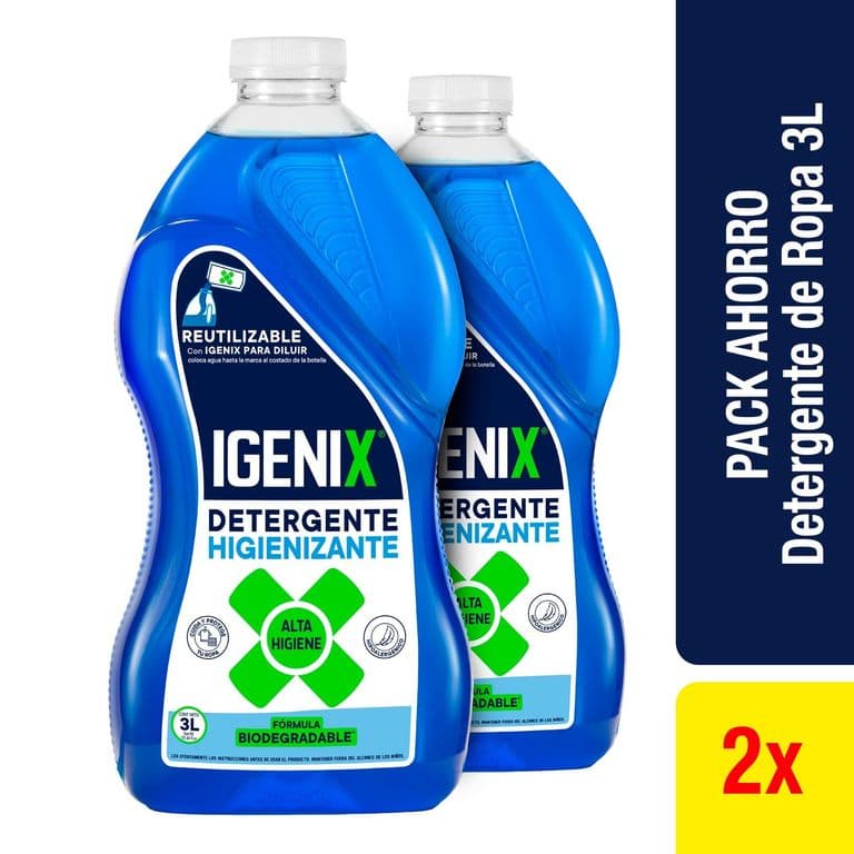 Pack Detergente Higienizante Igenix 2x3 lt PACK 2X3 LT