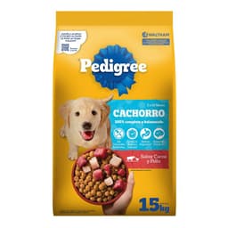 Alimento para Perro Cachorro Sabor Carne, Pollo y Cereales Pedigree 15 Kg