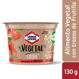 Alimento Vegetal Soya Trozos Frutilla Loncoleche 130 gr