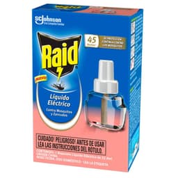 Insecticida Liquido Electrico Repuesto Contra Mosquitos y Zancudos Raid 32.9 ml UN