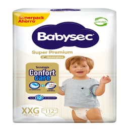 Panales Desechables Super Premium Talla XXG Babysec 112 un