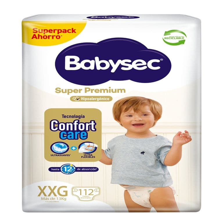 Panales Desechables Super Premium Talla XXG Babysec 112 un