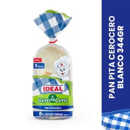 Pan Pita Blanco Cero Cero Ideal 8 Un 344 GR