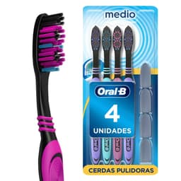 Pack Cepillos Dentales Complete Medio con Tapas 4 un 1 X 4 UN