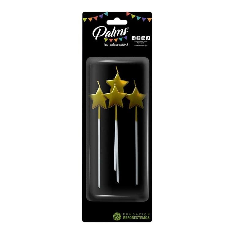Velas Decorativas Estrellas Doradas UN