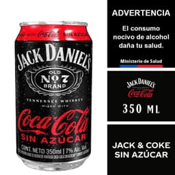Coctel Whisky Jack & Coke Sin Azucar 7 350 ml