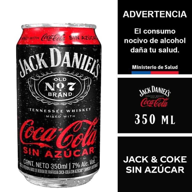 Coctel Whisky Jack & Coke Sin Azucar 7 350 ml