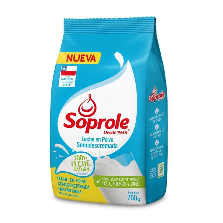 Leche en Polvo Semidescremada Soprole 700 gr