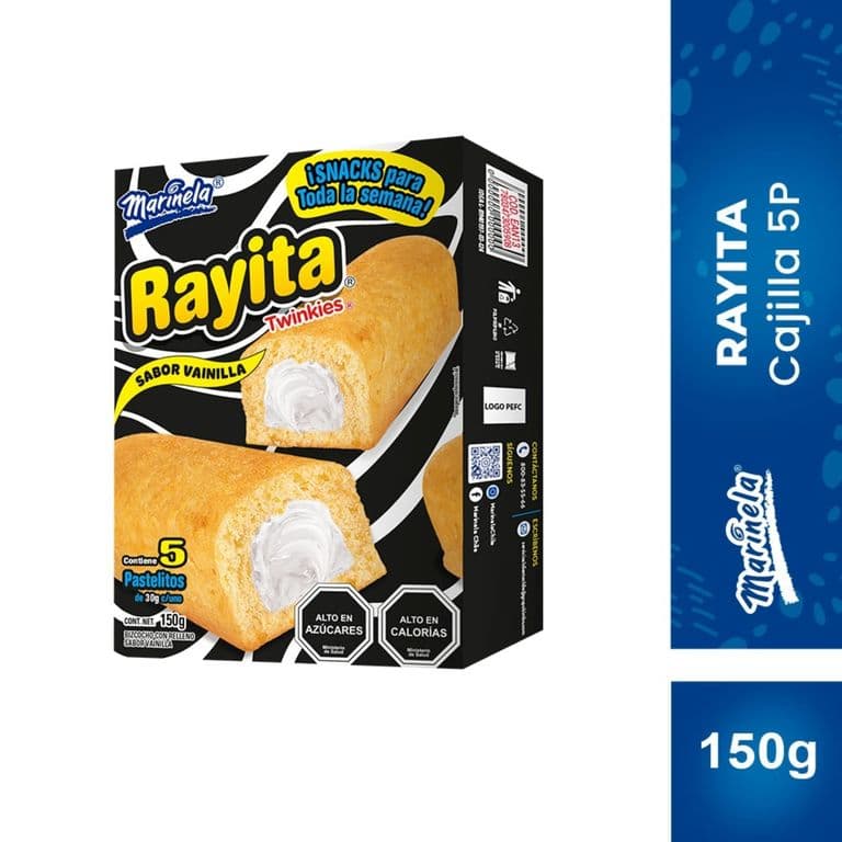 Rayitas Relleno Sabor Vainilla Marinela 5 Un 5 X 30 GR