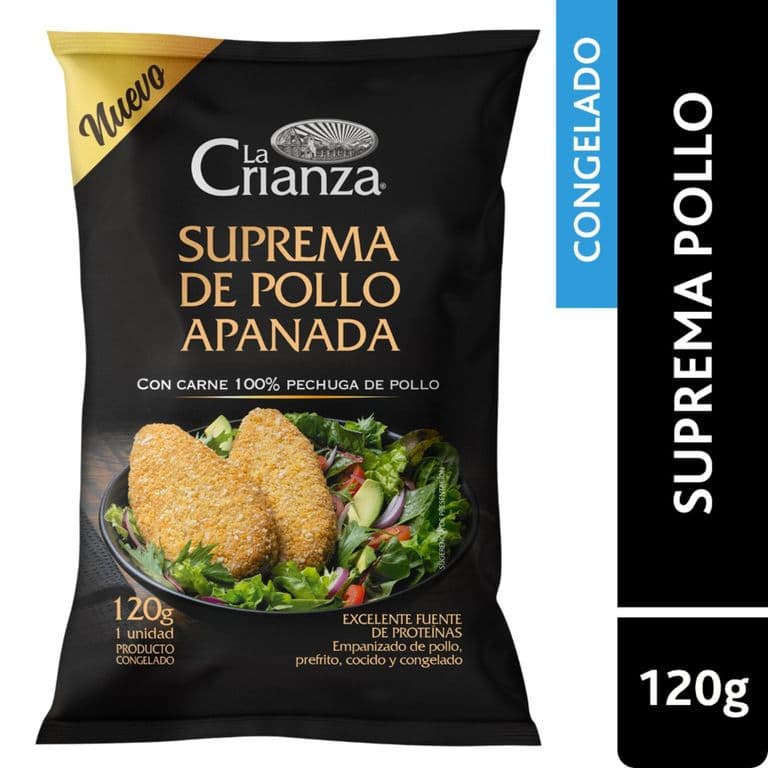 Suprema de Pollo Apanada Congelada La Crianza 120 g