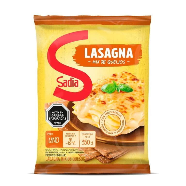 Lasagna Mix Quesos Congelada Sadia 350 g