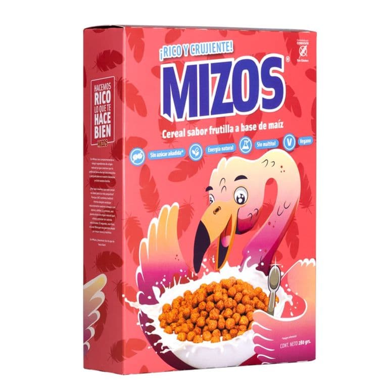 Cereal de Maiz Sabor Frutilla Mizos 280 g