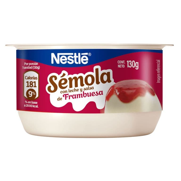 Postre Semola con Leche y Salsa de Frambuesa Nestle 130 g