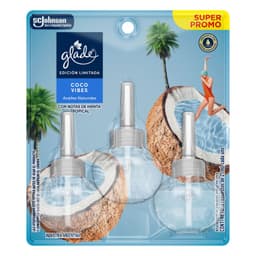 Pack Repuesto Desodorante Ambiental Coco Vibes Glade 3x21 ml PACK 3 UN X 21 ML