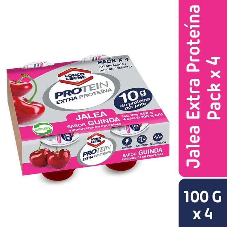 Pack Jalea Protein Sabor Guinda Loncoleche 4 x 100 g