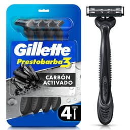 Maquina de Afeitar Prestobarba3 Carbon Activado Gillette 4 un