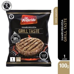 Hamburguesa de Vacuno Grill Taste Congelada La Preferida 100 g