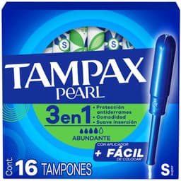 Tampones Pearl Flujo Abundante Tampax 16 un