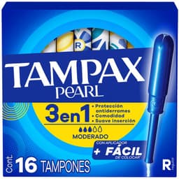 Tampones Pearl Flujo Regular Tampax 16 un