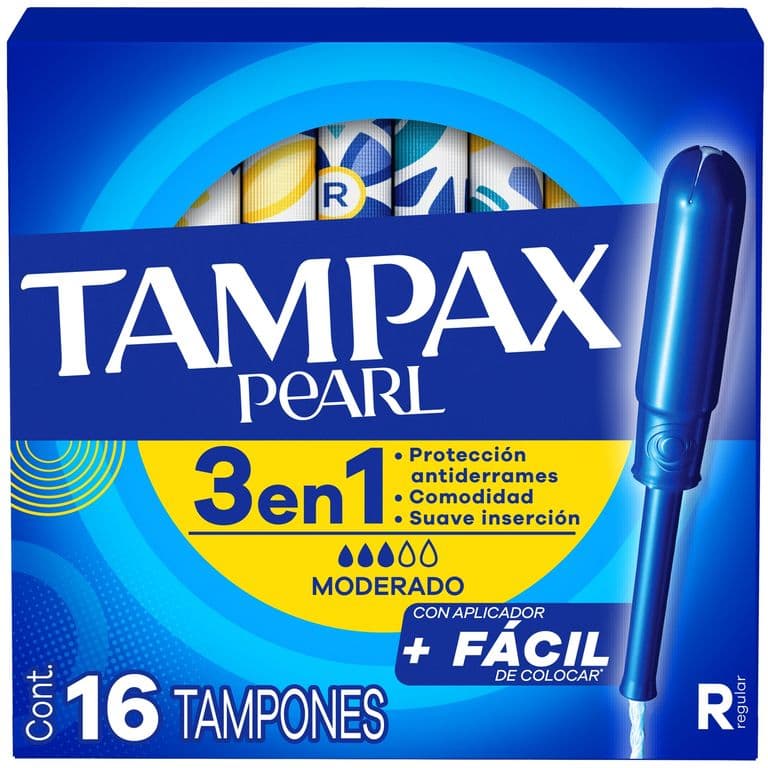 Tampones Pearl Flujo Regular Tampax 16 un