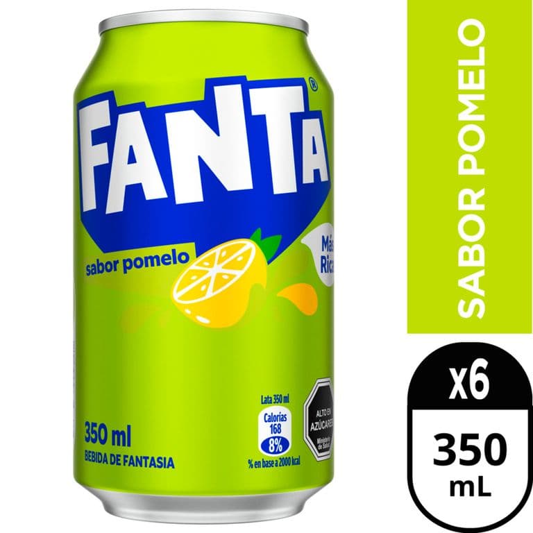 Pack Bebida Fanta Pomelo Lata 6 x 350 ml