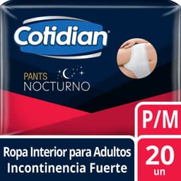 Ropa Interior Desechable Pants Nocturnos Talla P/M Cotidian 20 un