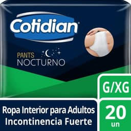 Ropa Interior Desechable Pants Nocturnos Talla G/XG Cotidian 20 un