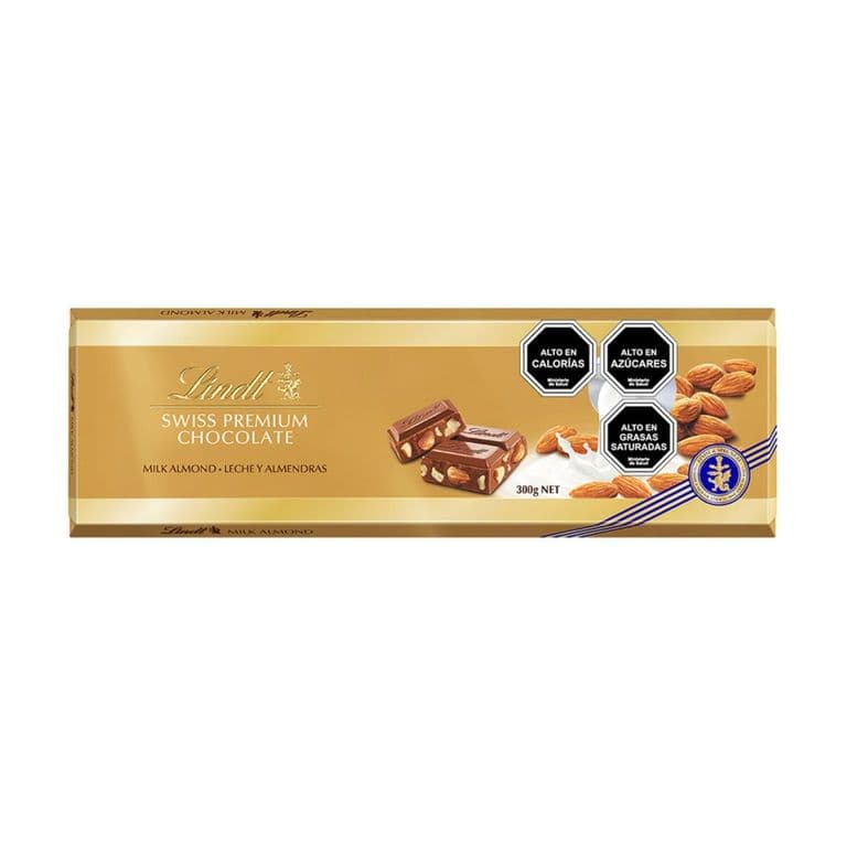 Chocolate en Barra Leche y Almendras Gold Lindt 300 g