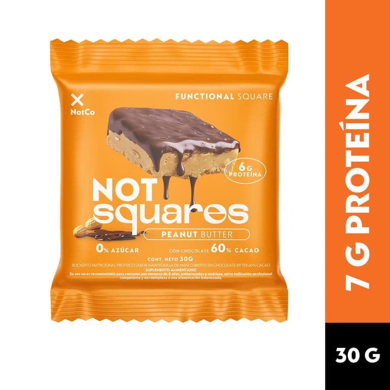 Barra de Proteina Not Squares Mani y Chocolate 30 g