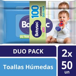 Pack Toallitas Humedas Babysec Ultra Fresh 2 x 50 Un