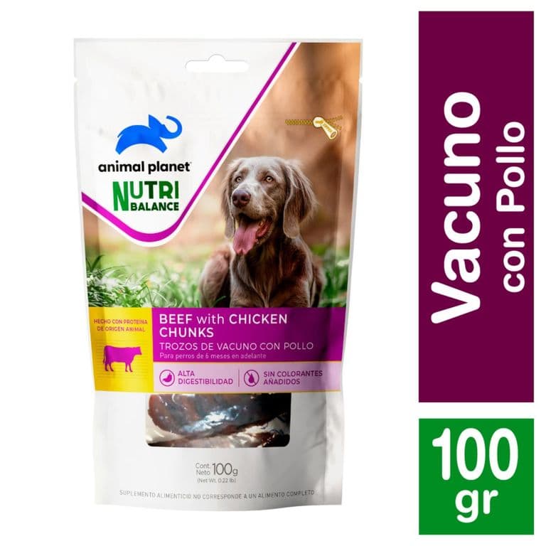 Snack para Perros Trozos de Vacuno con Pollo Animal Planet 100 g