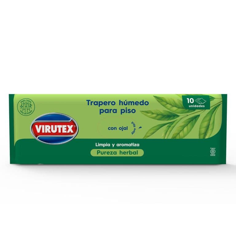 Traperos Humedos Virutex Pureza Herbal 10 Un