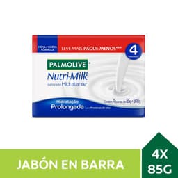 Pack Jabon de Tocador Palmolive Nutri Milk Hidratacion Prolongada 4 x 85 g