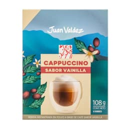Cafe Instantaneo en Polvo Cappucino Vainilla Juan Valdez 6 Sobres 108 GR