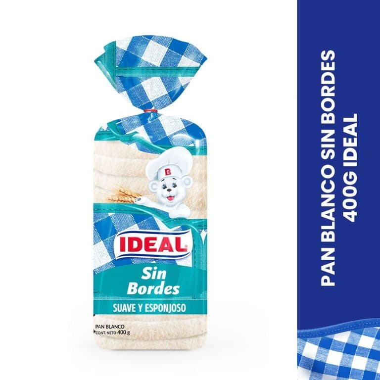 Pan de Molde Blanco Sin Borde Ideal 400 g