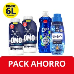 Pack Detergente Omo 2x500 ml + Quix 300 ml + Suavizante Comfort 500 ml 4 UN