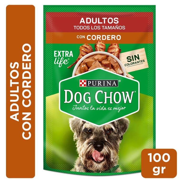 Pouch para Perros Adultos Dog Chow Cordero 100 gr