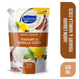 Jabon Liquido Ballerina Yoghurt y Vainilla Coco Doypack 650 ml