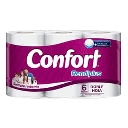 Papel Higienico Confort Rendiplus Doble Hoja 6 x 20 mts 6 UN