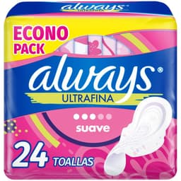Toallas Higienicas Ultrafina Suave Always 24 un