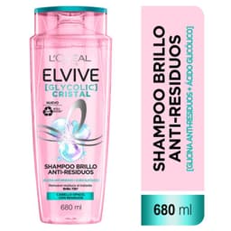 Shampoo Brillo Anti-residuos Glycolic Cristal Elvive 680 ml